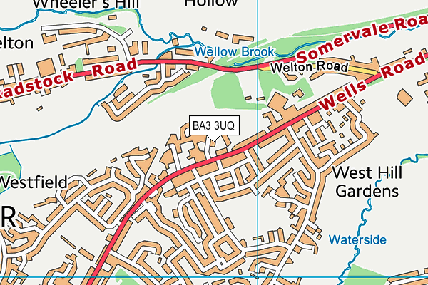 BA3 3UQ map - OS VectorMap District (Ordnance Survey)