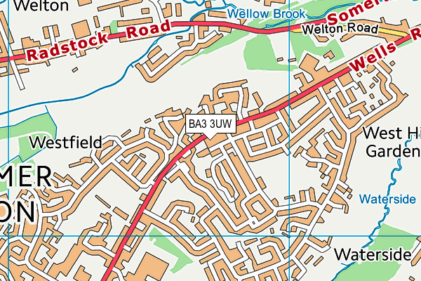 BA3 3UW map - OS VectorMap District (Ordnance Survey)