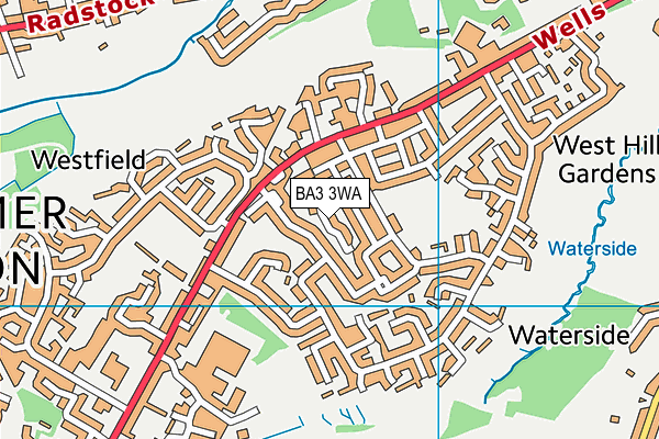 BA3 3WA map - OS VectorMap District (Ordnance Survey)