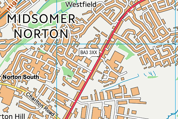 Westfield Primary School map (BA3 3XX) - OS VectorMap District (Ordnance Survey)