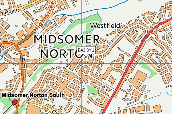 BA3 3YU map - OS VectorMap District (Ordnance Survey)