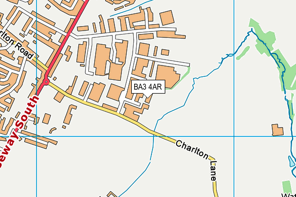 BA3 4AR map - OS VectorMap District (Ordnance Survey)