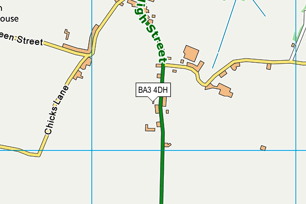 BA3 4DH map - OS VectorMap District (Ordnance Survey)