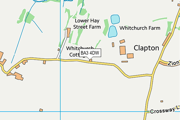 BA3 4DW map - OS VectorMap District (Ordnance Survey)