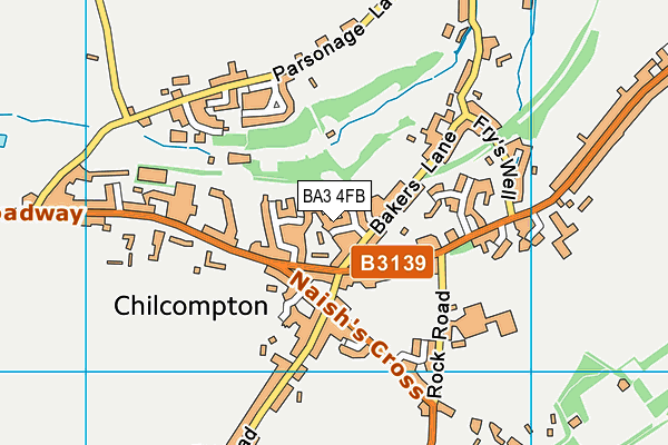 BA3 4FB map - OS VectorMap District (Ordnance Survey)