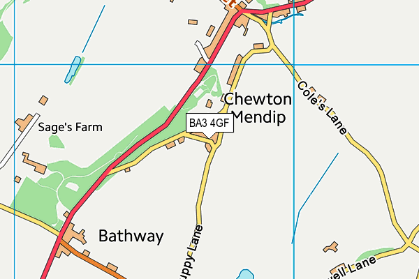 BA3 4GF map - OS VectorMap District (Ordnance Survey)