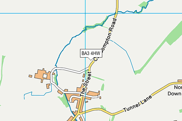 BA3 4HW map - OS VectorMap District (Ordnance Survey)