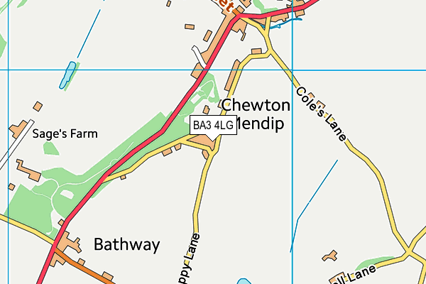 BA3 4LG map - OS VectorMap District (Ordnance Survey)