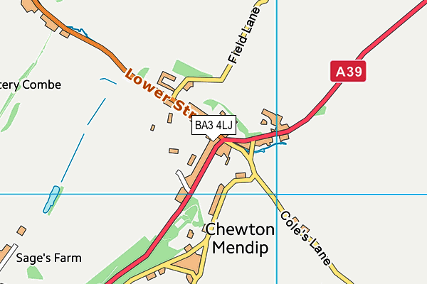 BA3 4LJ map - OS VectorMap District (Ordnance Survey)