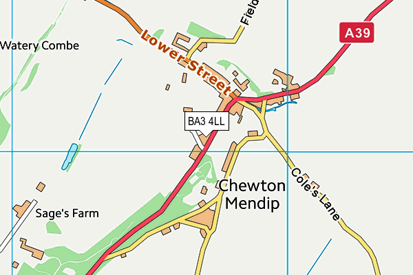 Chewton Mendip Church of England VA Primary School map (BA3 4LL) - OS VectorMap District (Ordnance Survey)