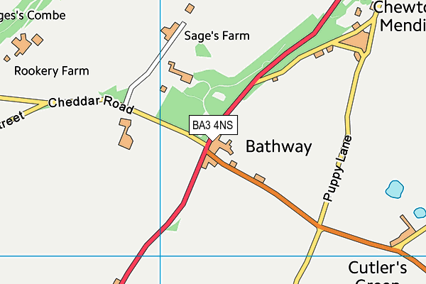 BA3 4NS map - OS VectorMap District (Ordnance Survey)