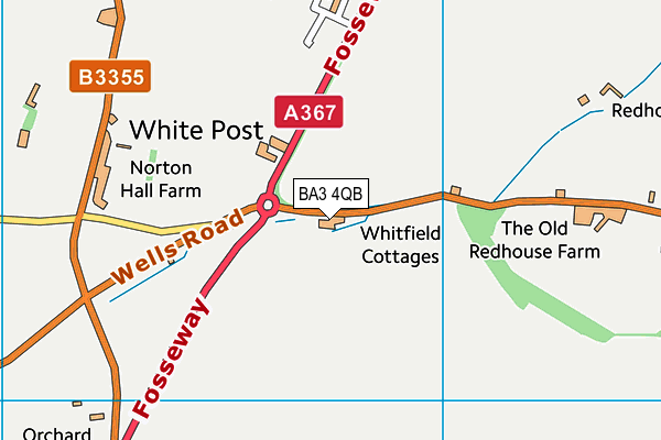 BA3 4QB map - OS VectorMap District (Ordnance Survey)