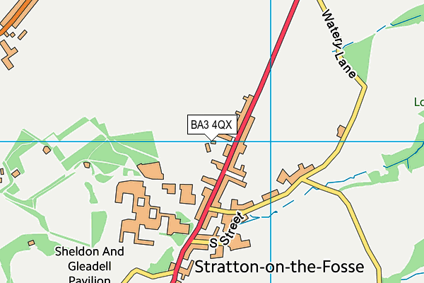 Stratton Village Hall (Closed) map (BA3 4QX) - OS VectorMap District (Ordnance Survey)