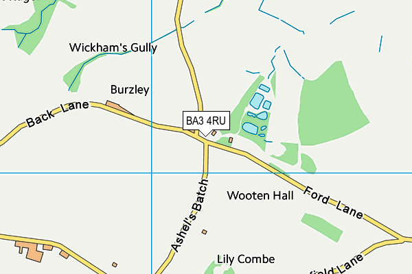 BA3 4RU map - OS VectorMap District (Ordnance Survey)