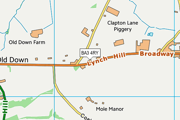 BA3 4RY map - OS VectorMap District (Ordnance Survey)