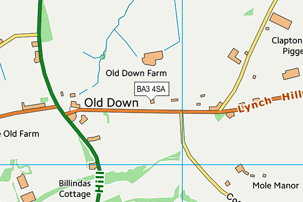 BA3 4SA map - OS VectorMap District (Ordnance Survey)