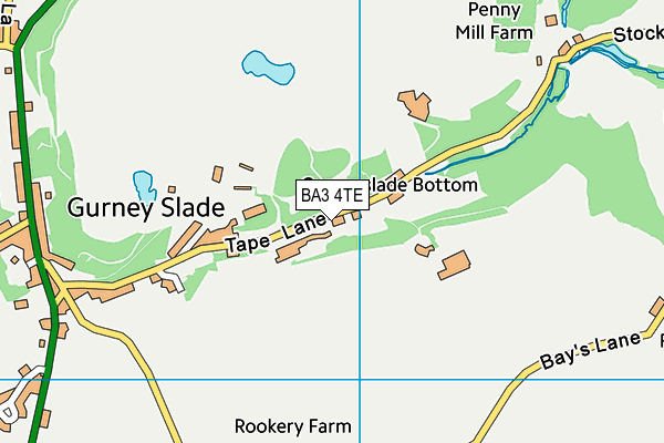 BA3 4TE map - OS VectorMap District (Ordnance Survey)