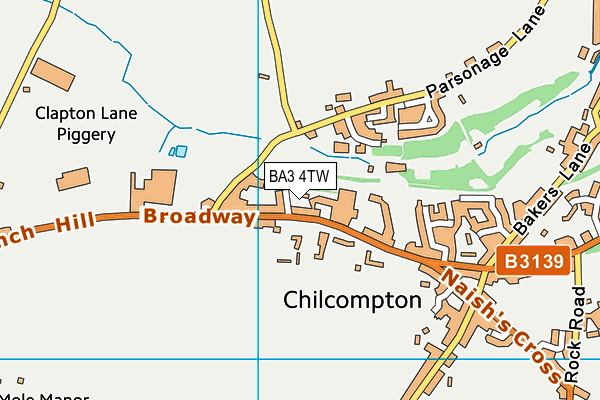 BA3 4TW map - OS VectorMap District (Ordnance Survey)