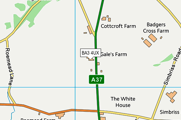 BA3 4UX map - OS VectorMap District (Ordnance Survey)