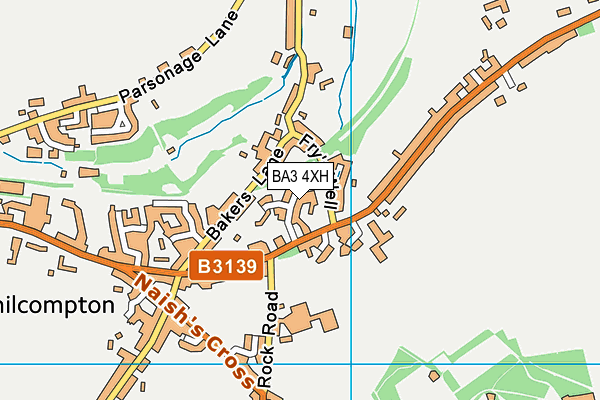 BA3 4XH map - OS VectorMap District (Ordnance Survey)