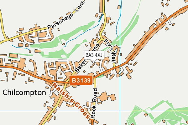 BA3 4XJ map - OS VectorMap District (Ordnance Survey)