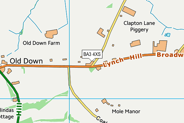 BA3 4XS map - OS VectorMap District (Ordnance Survey)