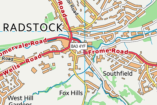 BA3 4YF map - OS VectorMap District (Ordnance Survey)