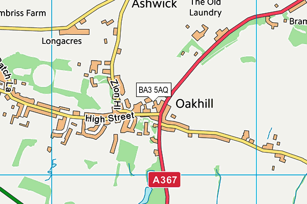 Oakhill Church School map (BA3 5AQ) - OS VectorMap District (Ordnance Survey)