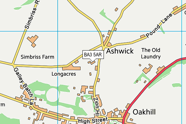 BA3 5AR map - OS VectorMap District (Ordnance Survey)