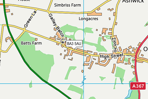 BA3 5AU map - OS VectorMap District (Ordnance Survey)