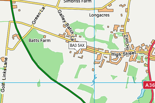 BA3 5AX map - OS VectorMap District (Ordnance Survey)