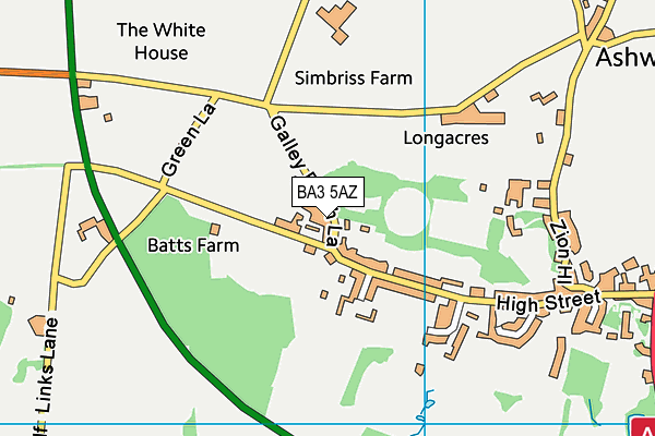 BA3 5AZ map - OS VectorMap District (Ordnance Survey)