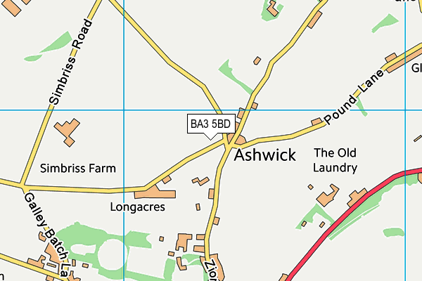 BA3 5BD map - OS VectorMap District (Ordnance Survey)