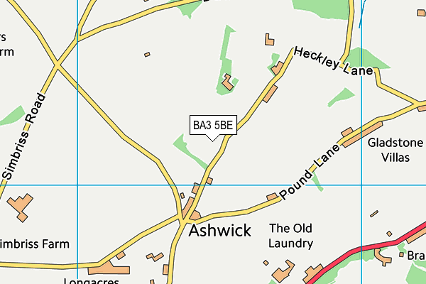 BA3 5BE map - OS VectorMap District (Ordnance Survey)