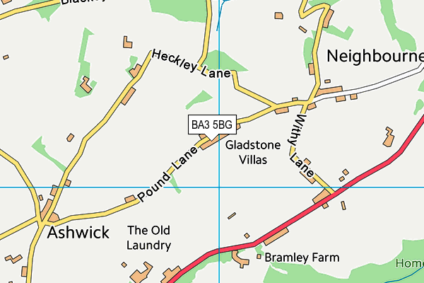 BA3 5BG map - OS VectorMap District (Ordnance Survey)