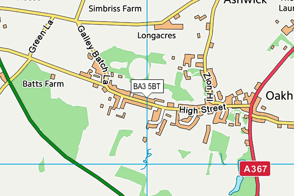 BA3 5BT map - OS VectorMap District (Ordnance Survey)