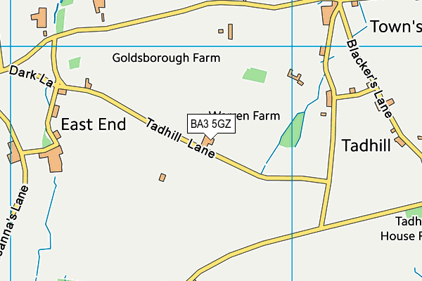 BA3 5GZ map - OS VectorMap District (Ordnance Survey)