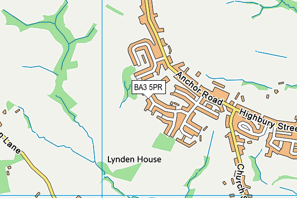 BA3 5PR map - OS VectorMap District (Ordnance Survey)