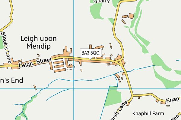 Leigh On Mendip School map (BA3 5QQ) - OS VectorMap District (Ordnance Survey)