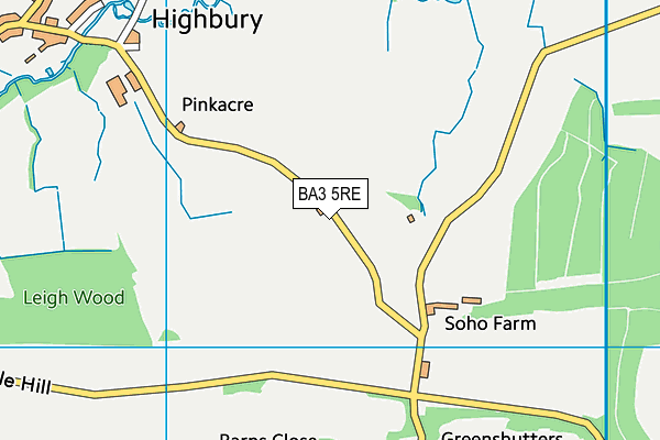 BA3 5RE map - OS VectorMap District (Ordnance Survey)