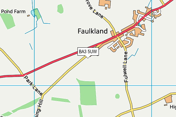 Faulkland Playing Field map (BA3 5UW) - OS VectorMap District (Ordnance Survey)