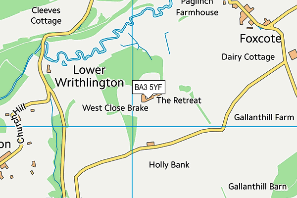 BA3 5YF map - OS VectorMap District (Ordnance Survey)