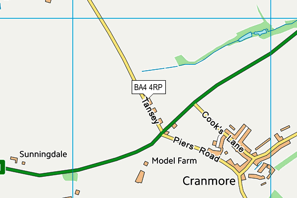Cranmore Cricket Club map (BA4 4RP) - OS VectorMap District (Ordnance Survey)