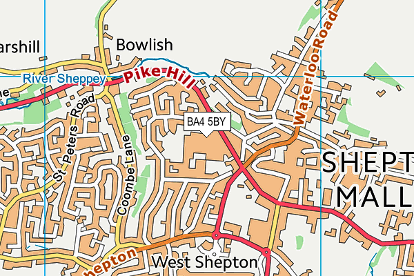 Shepton Mallet Lido map (BA4 5BY) - OS VectorMap District (Ordnance Survey)