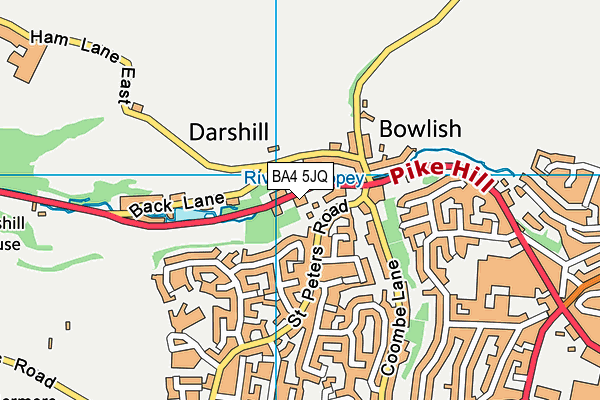Bowlish Infant School map (BA4 5JQ) - OS VectorMap District (Ordnance Survey)