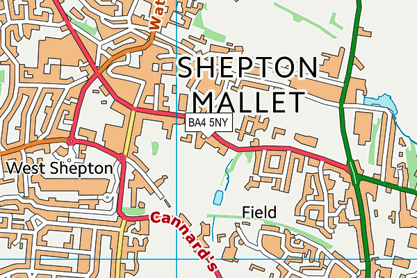 Shepton Mallet Tennis Club (Closed) map (BA4 5NY) - OS VectorMap District (Ordnance Survey)