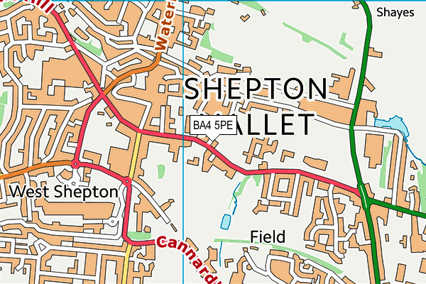 BA4 5PE map - OS VectorMap District (Ordnance Survey)