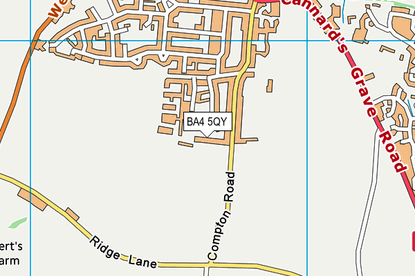 BA4 5QY map - OS VectorMap District (Ordnance Survey)