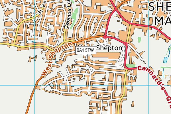 BA4 5TW map - OS VectorMap District (Ordnance Survey)