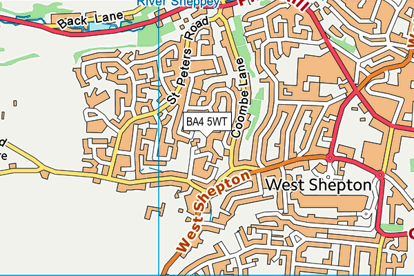BA4 5WT map - OS VectorMap District (Ordnance Survey)